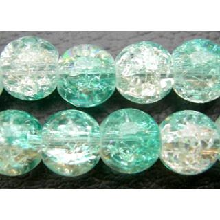 Crackle Glass Beads, Round, aqua