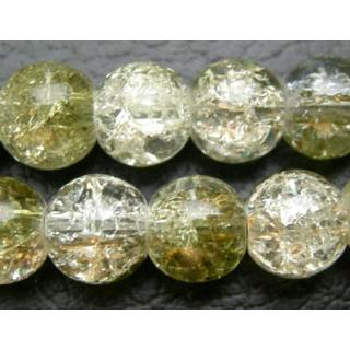 Crackle Glass Beads, Round, Green