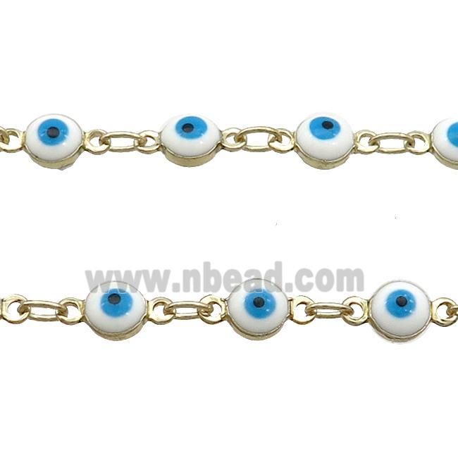 Copper Chain Evil Eye Lampwork Gold Plated