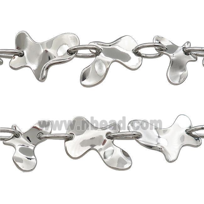 Alloy Chain Butterfly Platinum Plated