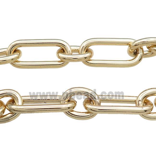 Aluminium Paperclip Chain Gold Plated