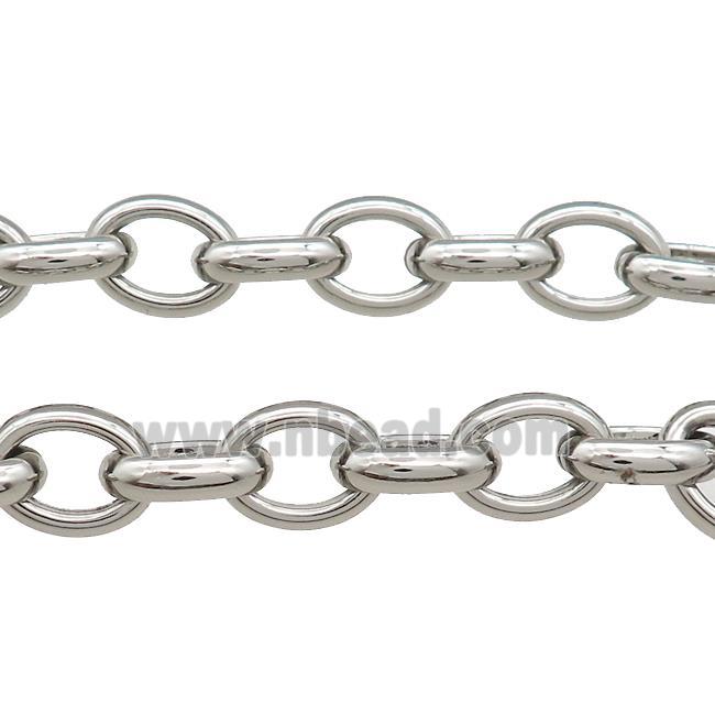 Alloy Rolo Chain Platinum Plated