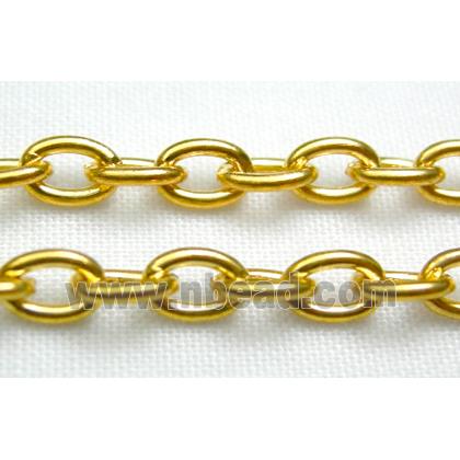 Rolo Chain, iron, gold plated