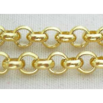 Rolo Chain, iron, gold plated
