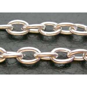 Rolo Chain, iron, silver plated