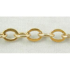 flat link Cable Chain, copper, gold plated