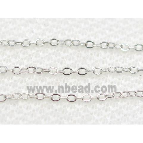 copper chain, flat, silver plated