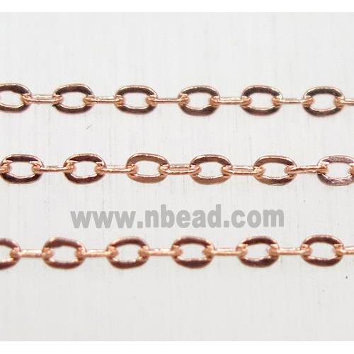 copper chain, flat, rose gold