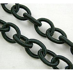 Black Handmade Fabric Rolo Chains