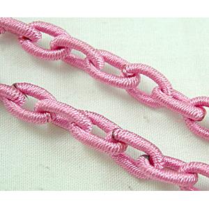 Pink Handcraft Fabric Rolo Chains