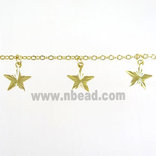 copper chain with star, gold plated