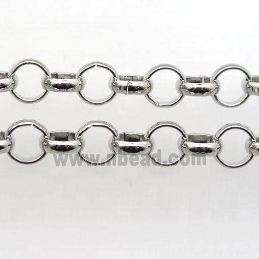 Iron Rolo Chain, platinum plated