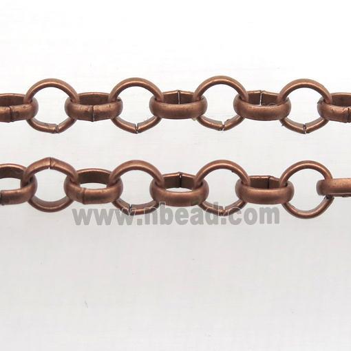 Iron Rolo Chain, antique red