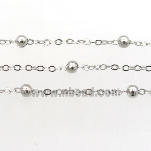 copper chain with ball, platinum plated