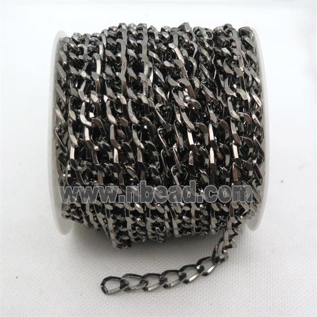 iron curb chain, black plated