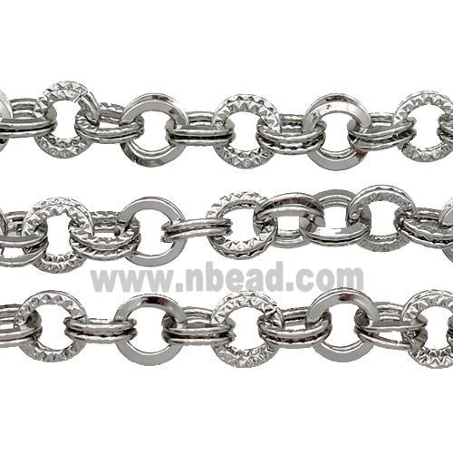 iron double chain, platinum plated