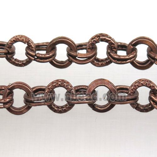 iron chain, antique red
