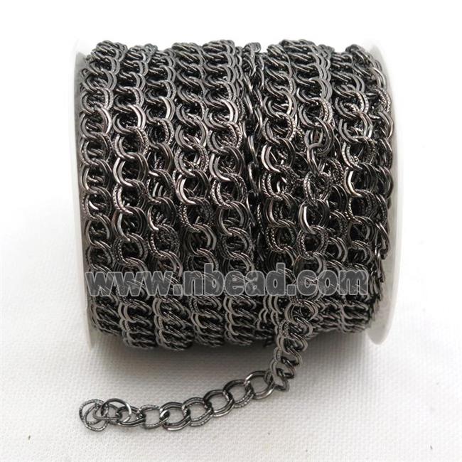 iron double rope chain, black plated