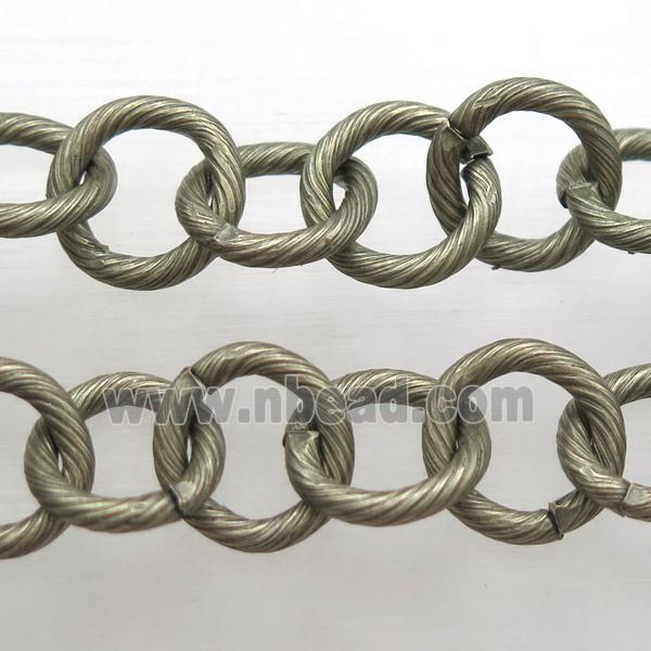 iron chain, bronze