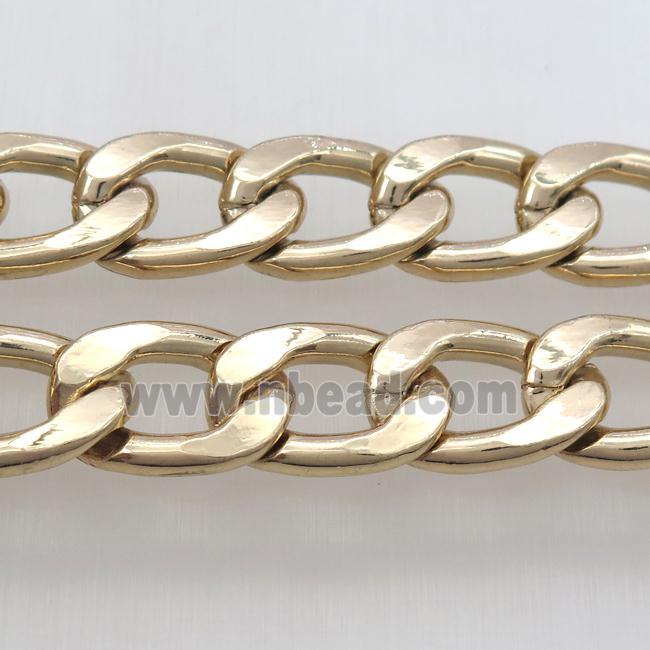Aluminum curb chain, gold plated