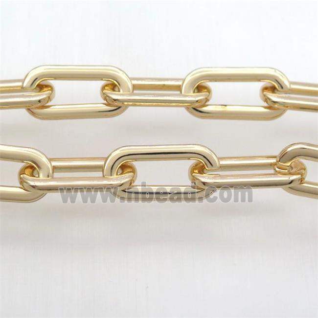 alloy paperclip chain, gold plated