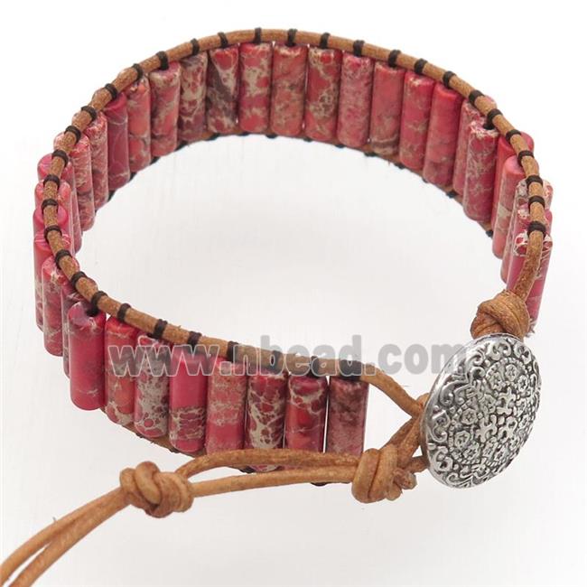red Imperial Jasper bracelet, Adjustable