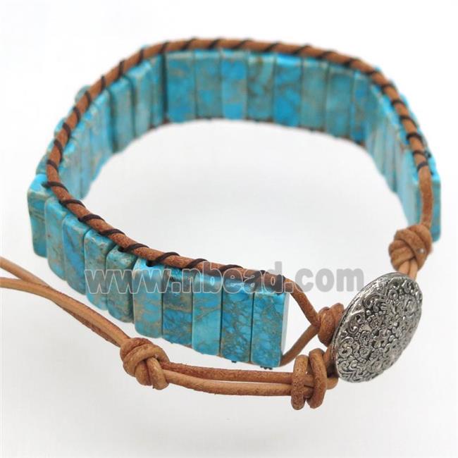 blue Imperial Jasper bracelet, resizable