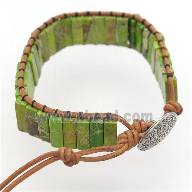 olive Imperial Jasper bracelet, Adjustable
