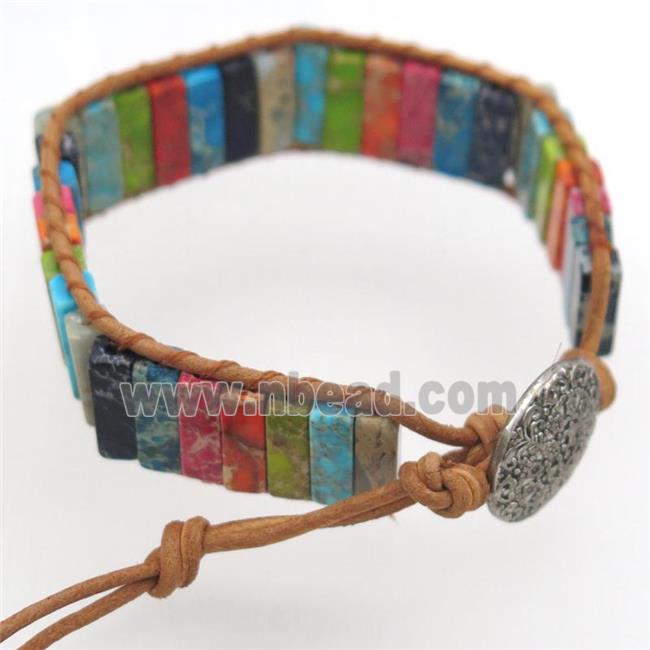 Imperial Jasper bracelet, Adjustable, mixed color