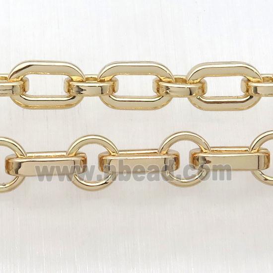 Alloy Rolo Chain, lt.gold plated