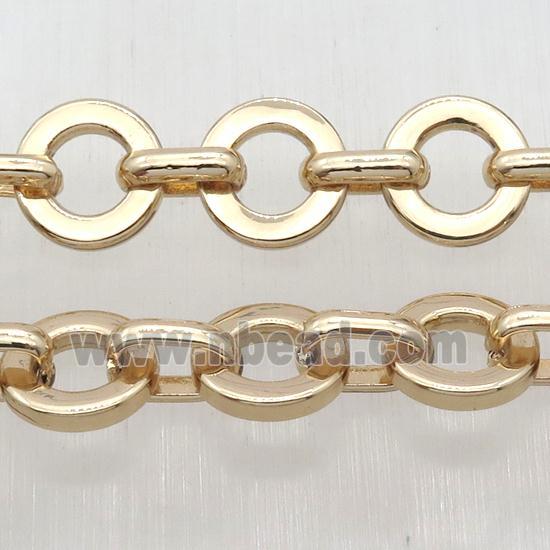 Alloy Chain, circle, lt.gold plated