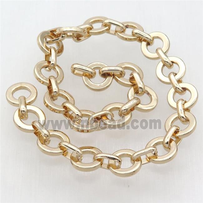 Alloy Chain, circle, lt.gold plated