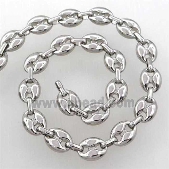 alloy chain, platinum plated