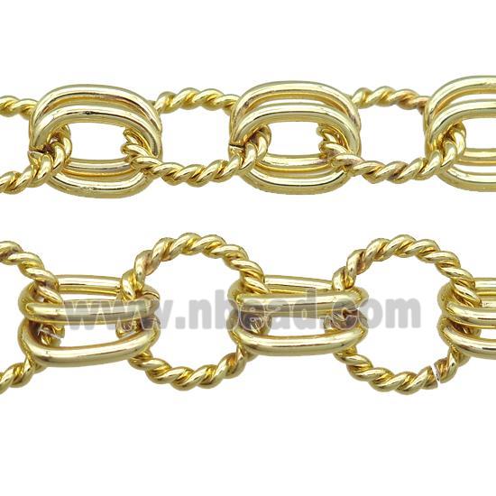 copper chain, iron link, gold plated