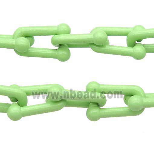 Alloy U-shape Chain with fire olive lacquered