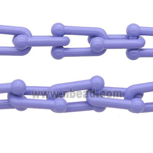 Alloy U-shape Chain with fire lavender lacquered