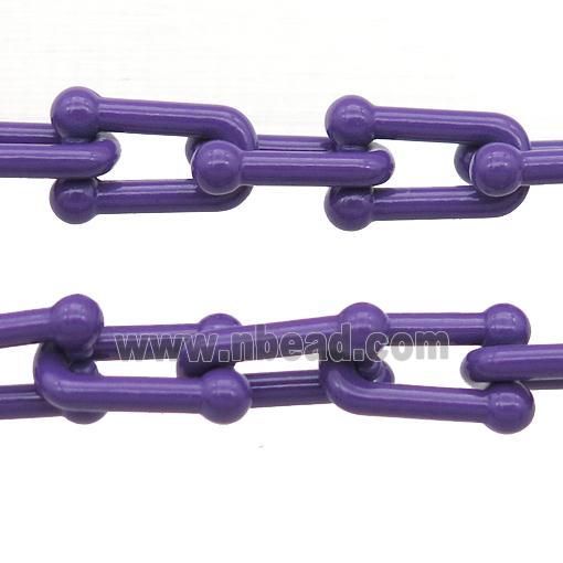 Alloy U-shape Chain with fire purple lacquered