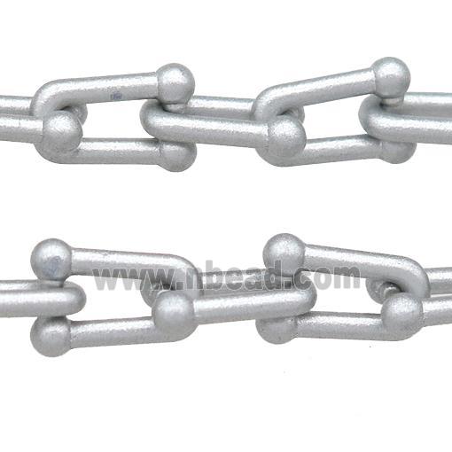 Alloy U-shape Chain with fire gray lacquered