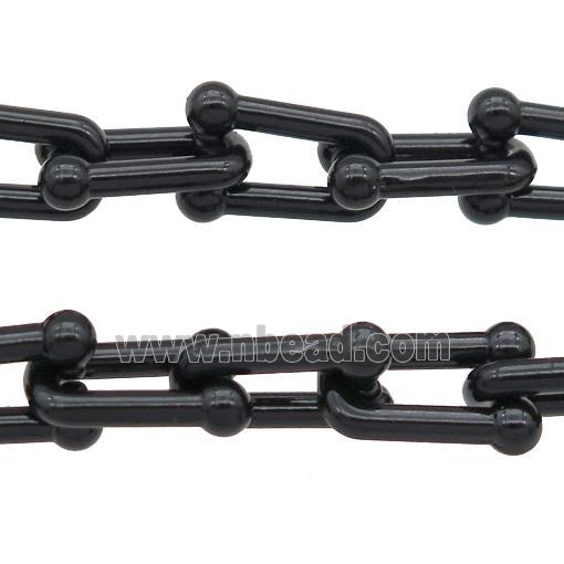 Alloy U-shape Chain with fire black lacquered