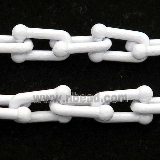 Alloy U-shape Chain with fire white lacquered