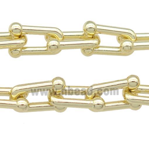 Alloy U-shape Chain, gold plated