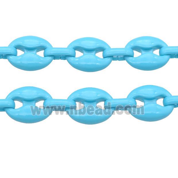 Alloy Chain with fire blue lacquered, pignose