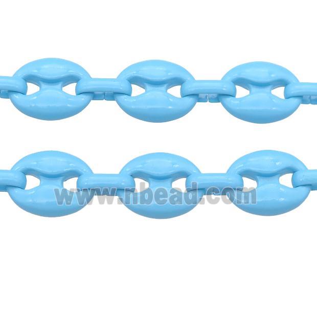 Alloy Chain with fire lt.blue lacquered, pignose