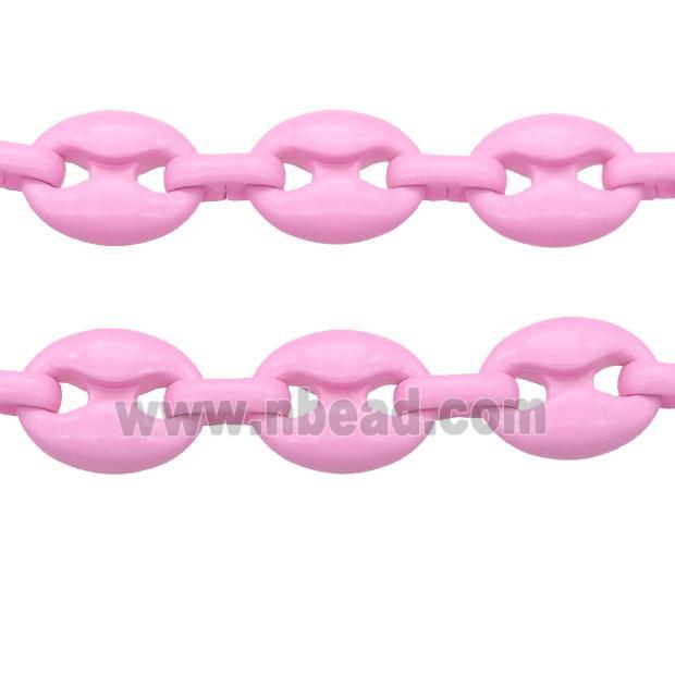 Alloy Chain with fire lt.pink lacquered, pignose