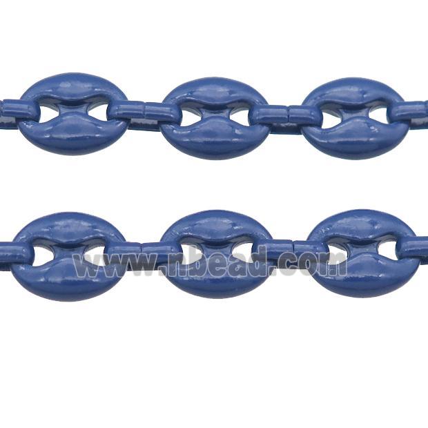 Alloy Chain with fire navyblue lacquered, pignose