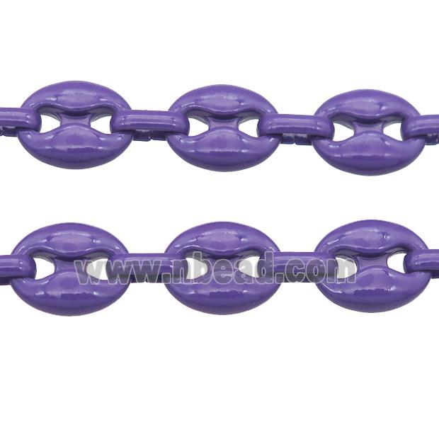 Alloy Chain with fire purple lacquered, pignose