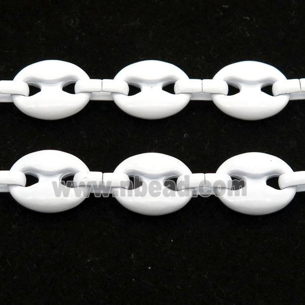 Alloy Chain with fire white lacquered, pignose