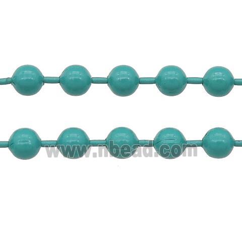 stainless Iron Ball Chain with fire green lacquer