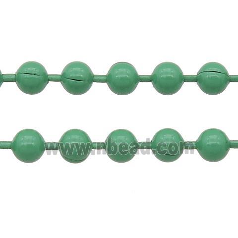 stainless Iron Ball Chain with fire green lacquer