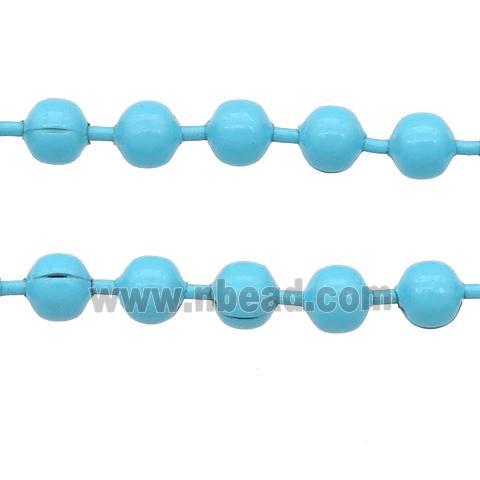 stainless Iron Ball Chain with fire blue lacquer